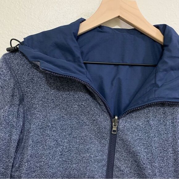 JACKET REVERSIBLE UNISEX SMALL NAVY BLUE RAIN COAT / FLEECE JACKET NO TAGS. - Picture 9 of 16